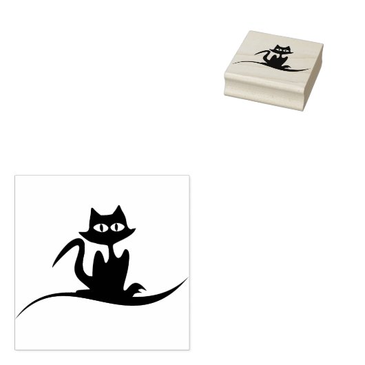 Tampons Encreurs Timbre en caoutchouc de chat éffrayant (Tamponné)