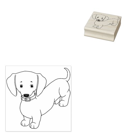 Tampons Encreurs Timbre en caoutchouc de chien chiot Doxie Dachshun (Tamponné)