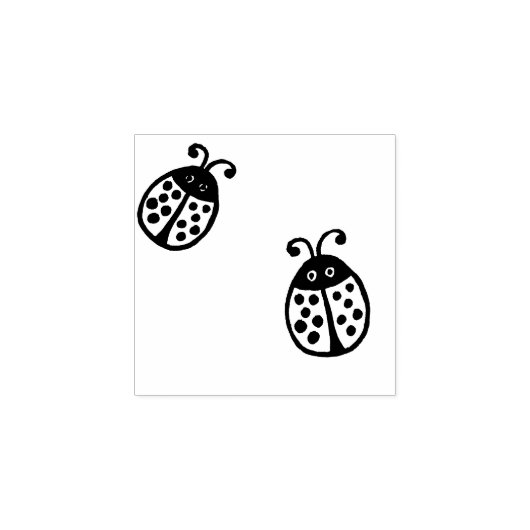 Tampons Encreurs Timbre en caoutchouc de deux Ladybugs (Impression)