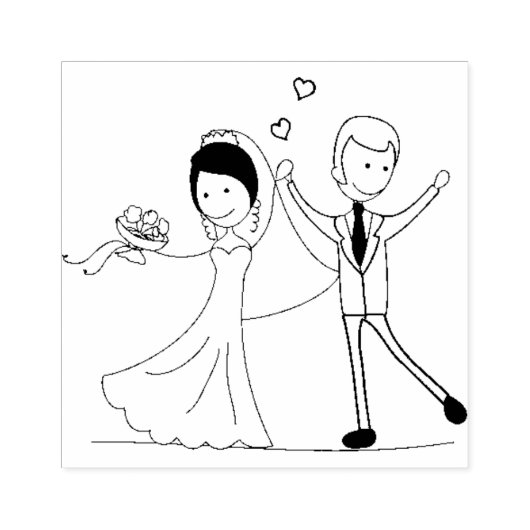 Tampons Encreurs Timbre en caoutchouc de mariée et de chambre (Impression)