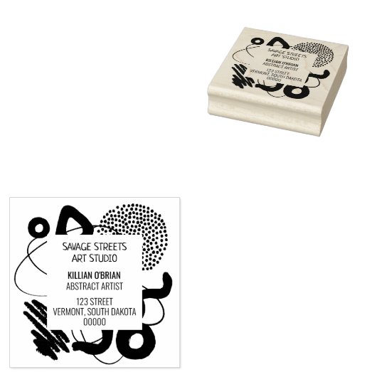 Tampons Encreurs Timbre en caoutchouc de marque Abstraite (Tamponné)