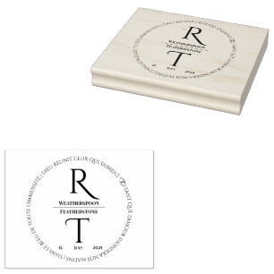 Tampons Encreurs Timbre en caoutchouc de Monogramme Mariage moderne