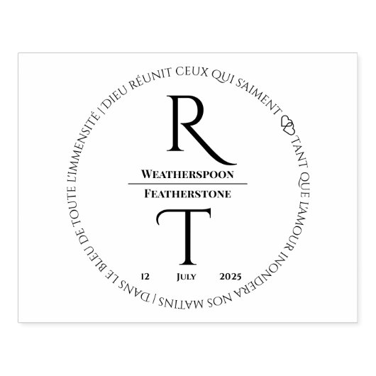 Tampons Encreurs Timbre en caoutchouc de Monogramme Mariage moderne (Impression)