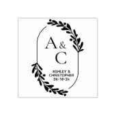 Tampons Encreurs Timbre en caoutchouc de monogramme ovale botanique (Impression)