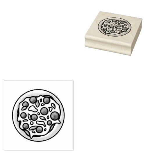 Tampons Encreurs Timbre en caoutchouc de pizza (Tamponné)
