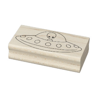 Tampons Encreurs Timbre en caoutchouc de soucoupe volante Alien UFO