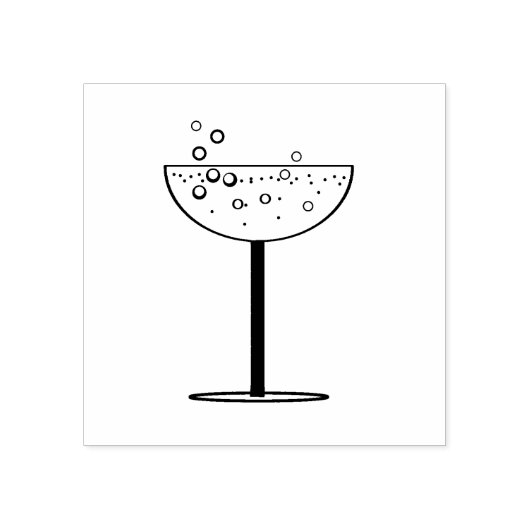 Tampons Encreurs Timbre en caoutchouc de verre Champagne (Impression)