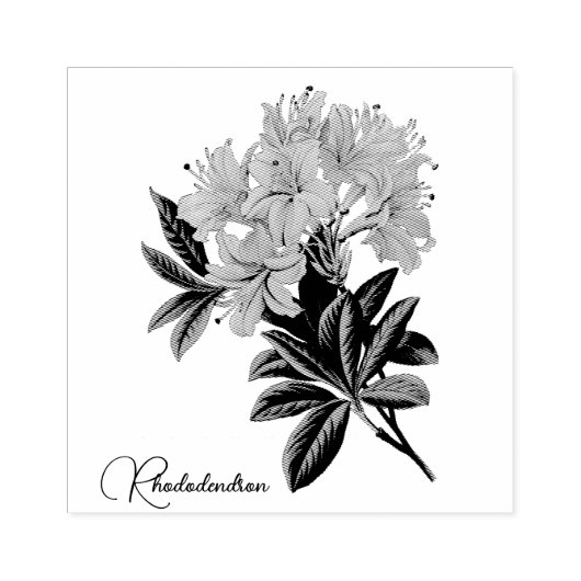Tampons Encreurs Timbre en caoutchouc des fleurs de Rhododendron (Impression)