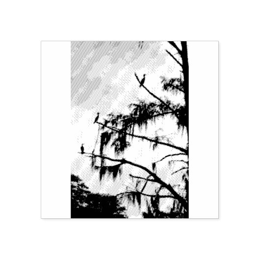 Tampons Encreurs Timbre en caoutchouc des oiseaux Cypress Tree (Impression)
