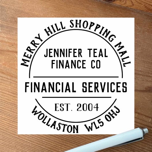 Tampons Encreurs Timbre en caoutchouc des services financiers