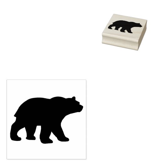 Tampons Encreurs timbre en caoutchouc d'ours noir rustique (Tamponné)