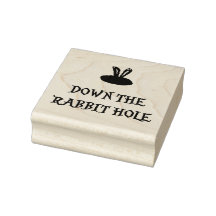 Timbre en caoutchouc "Down Rabbit Hole"