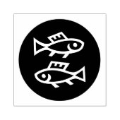 Tampons Encreurs Timbre en caoutchouc du cercle des Poissons zodiaq (Impression)