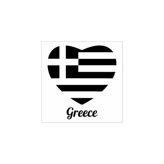 Tampons Encreurs Timbre en caoutchouc du coeur du drapeau grec (Impression)