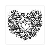 Tampons Encreurs Timbre en caoutchouc du coeur floral (Impression)