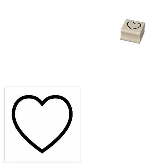 Tampons Encreurs Timbre en caoutchouc du contour du coeur (Tamponné)