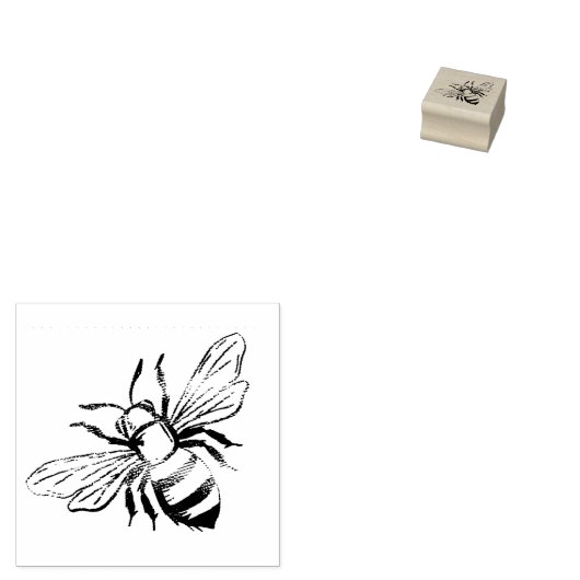 Tampons Encreurs Timbre en caoutchouc en bois d'abeille mignonne (Tamponné)