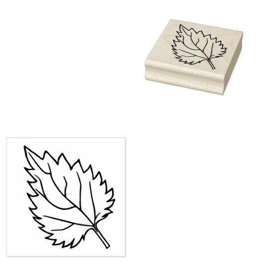 Tampons Encreurs Timbre en caoutchouc en bois - Feuille de bouleau (Tamponné)