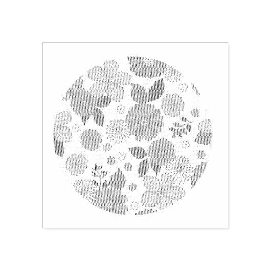 Tampons Encreurs Timbre en caoutchouc Fleur sauvage Boho (Impression)