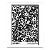 Tampons Encreurs Timbre en caoutchouc Floral Abstrait Ex Libris (Impression)