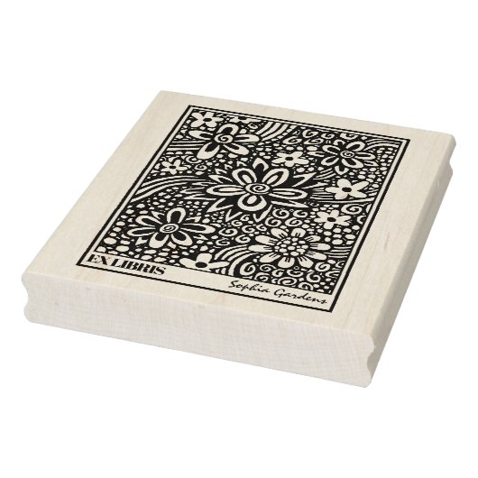 Tampons Encreurs Timbre en caoutchouc Floral Abstrait Ex Libris (Tampon)