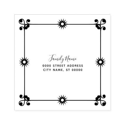 Tampons Encreurs Timbre en caoutchouc floral décoratif (Impression)