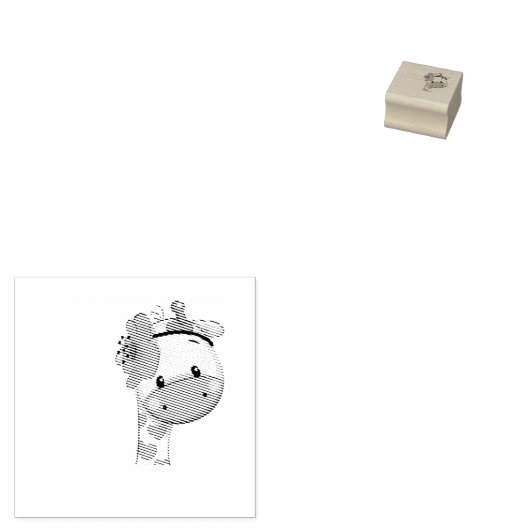 Tampons Encreurs Timbre en caoutchouc Giraffe de fille rose personn (Tamponné)