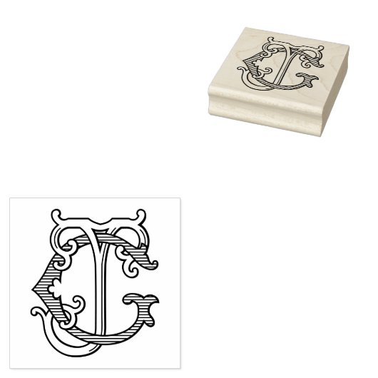 Tampons Encreurs Timbre en caoutchouc GJ Monogram JG (Tamponné)
