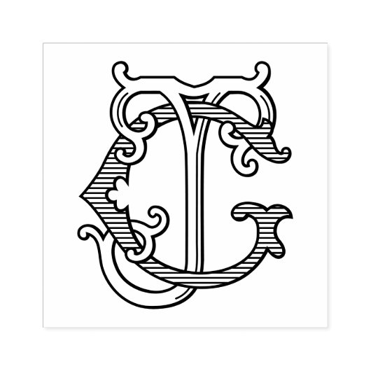 Tampons Encreurs Timbre en caoutchouc GJ Monogram JG (Impression)