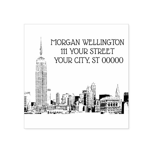 Tampons Encreurs Timbre en caoutchouc gravé NYC Skyline 01 (Impression)