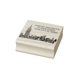 Tampons Encreurs Timbre en caoutchouc gravé NYC Skyline 01