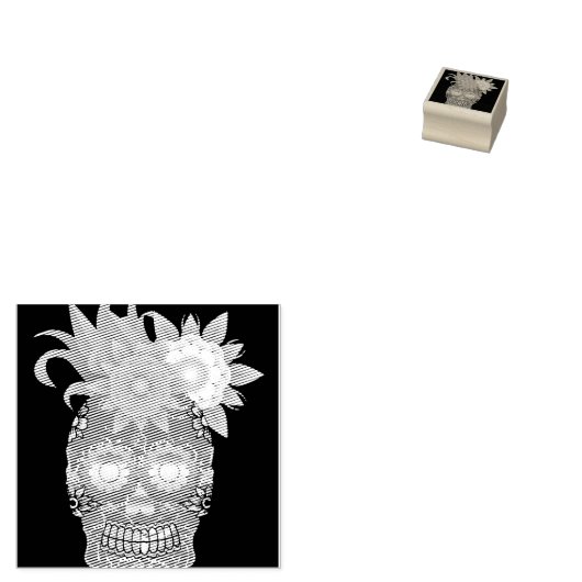 Tampons Encreurs Timbre en caoutchouc Halloween Floral Sugar Skull (Tamponné)