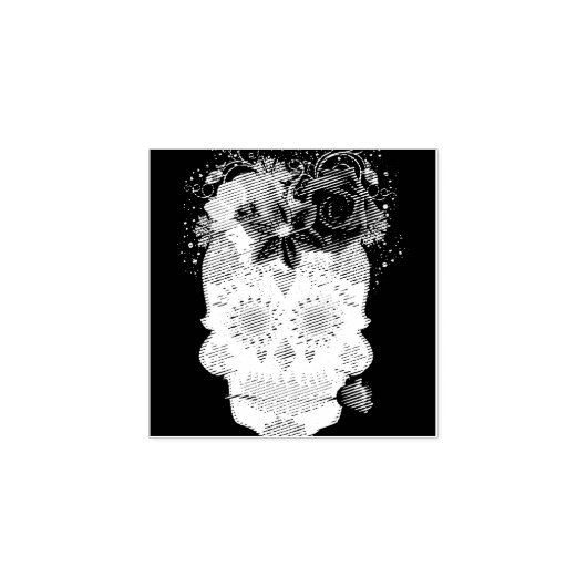 Tampons Encreurs Timbre en caoutchouc Halloween Floral Sugar Skull (Impression)