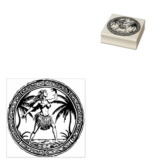 Tampons Encreurs Timbre en caoutchouc Hawaii Travel Hula Dancer (Tamponné)