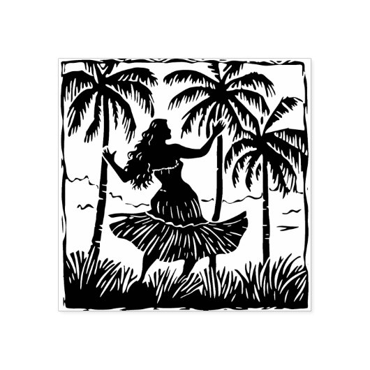 Tampons Encreurs Timbre en caoutchouc Hula Dancer (Impression)