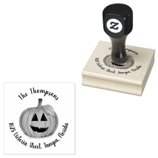 Tampons Encreurs Timbre en caoutchouc Jack-o'-lantern Citrouille (Tamponné)