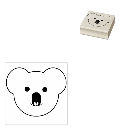 Tampons Encreurs Timbre en caoutchouc Koala Face (Tamponné)