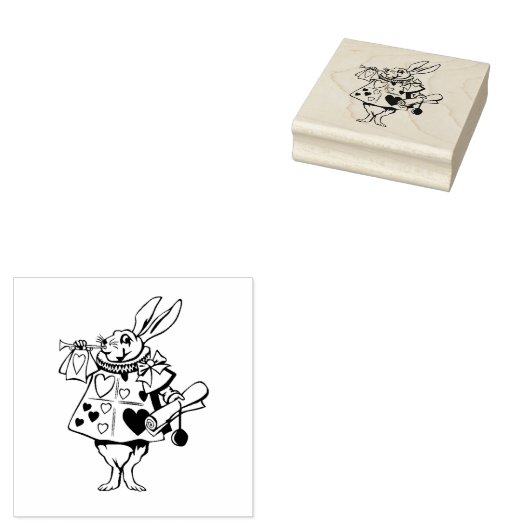 Tampons Encreurs Timbre en caoutchouc lapin blanc (Tamponné)