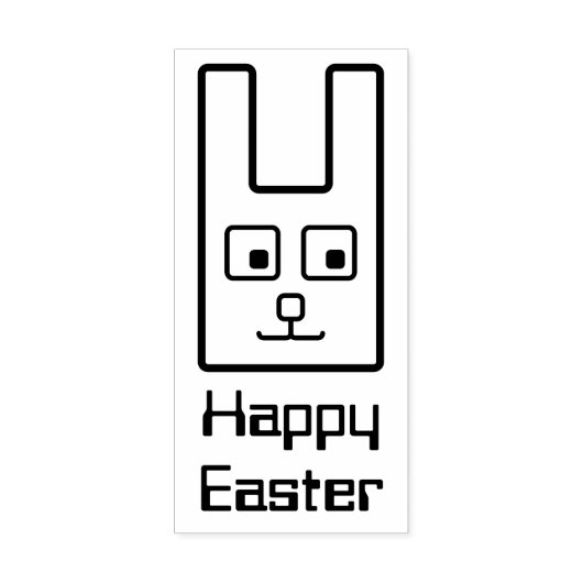 Tampons Encreurs Timbre en caoutchouc lapin de Pâques carré (Impression)