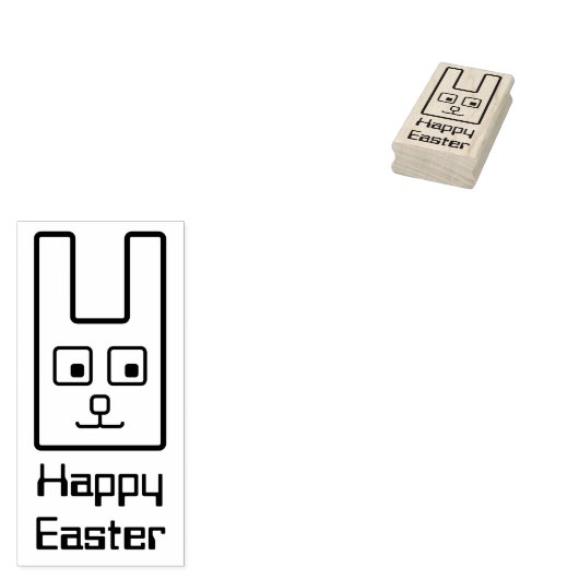 Tampons Encreurs Timbre en caoutchouc lapin de Pâques carré (Tamponné)