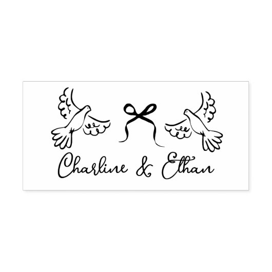 Tampons Encreurs Timbre en caoutchouc Mariage personnalisé avec col (Impression)