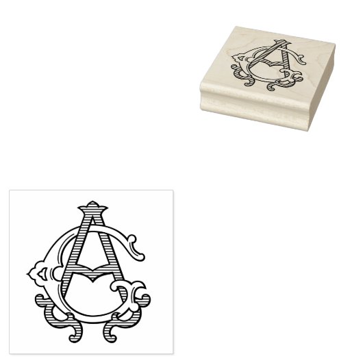 Tampons Encreurs Timbre en caoutchouc Monogram AG GA Monogram (Tamponné)