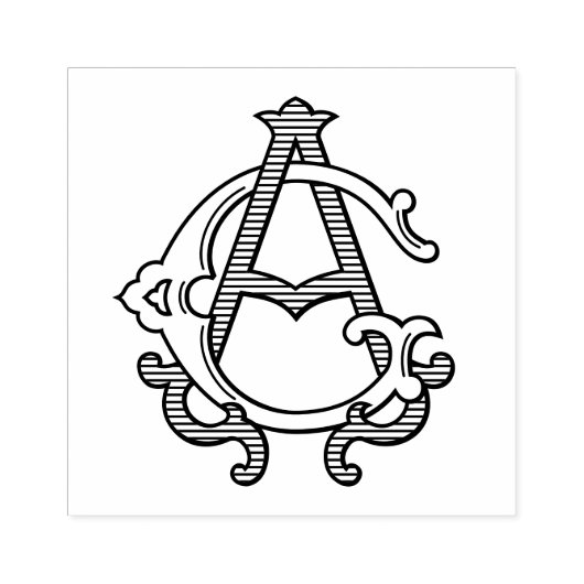 Tampons Encreurs Timbre en caoutchouc Monogram AG GA Monogram (Impression)