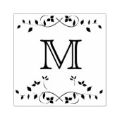 Tampons Encreurs Timbre en caoutchouc monogramme à bordure feuillue (Impression)