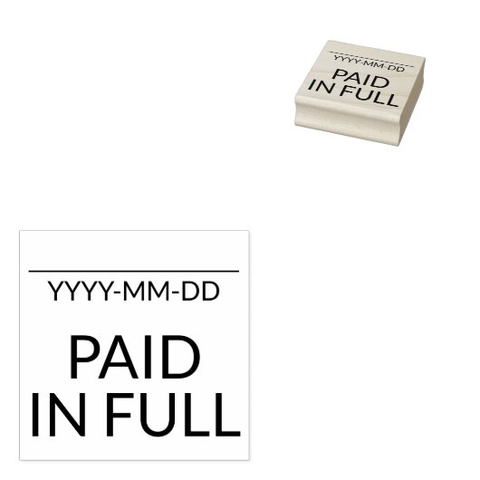 Tampons Encreurs Timbre en caoutchouc "PAIÉ EN PLEIN" (Tamponné)