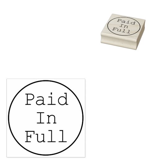 Tampons Encreurs Timbre en caoutchouc "payé en entier" (Tamponné)