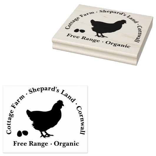 Tampons Encreurs Timbre en caoutchouc personnalisé - Oeufs à portée (Tamponné)