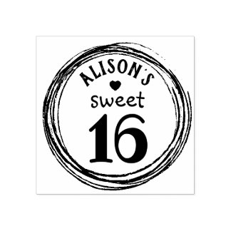 Tampons Encreurs Timbre en caoutchouc personnalisé sweet sixteen te