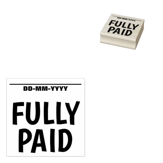 Tampons Encreurs Timbre en caoutchouc "PLEIN PAIEMENT PAYÉ" (Tamponné)