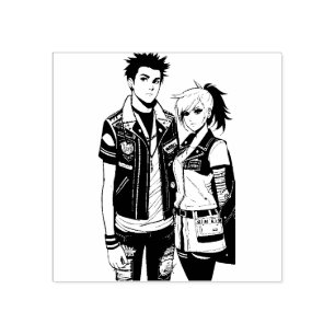 Tampons Encreurs Timbre en caoutchouc Punk Rockers